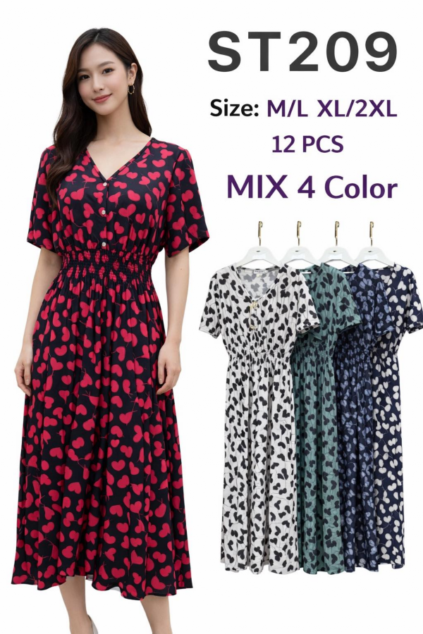 Sukienki damskie Roz M-2XL, Mix Kolor .Paczka 12 szt